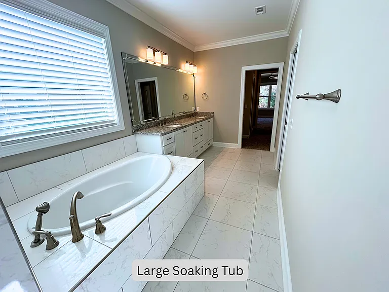 Large soaking tub