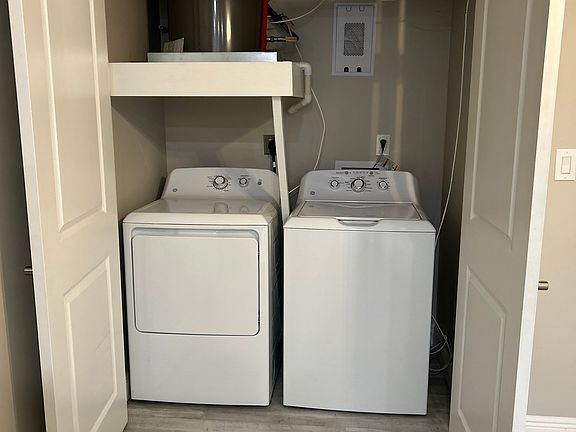 Washer and dryer included.