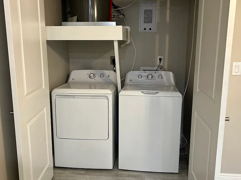 Washer and dryer included.