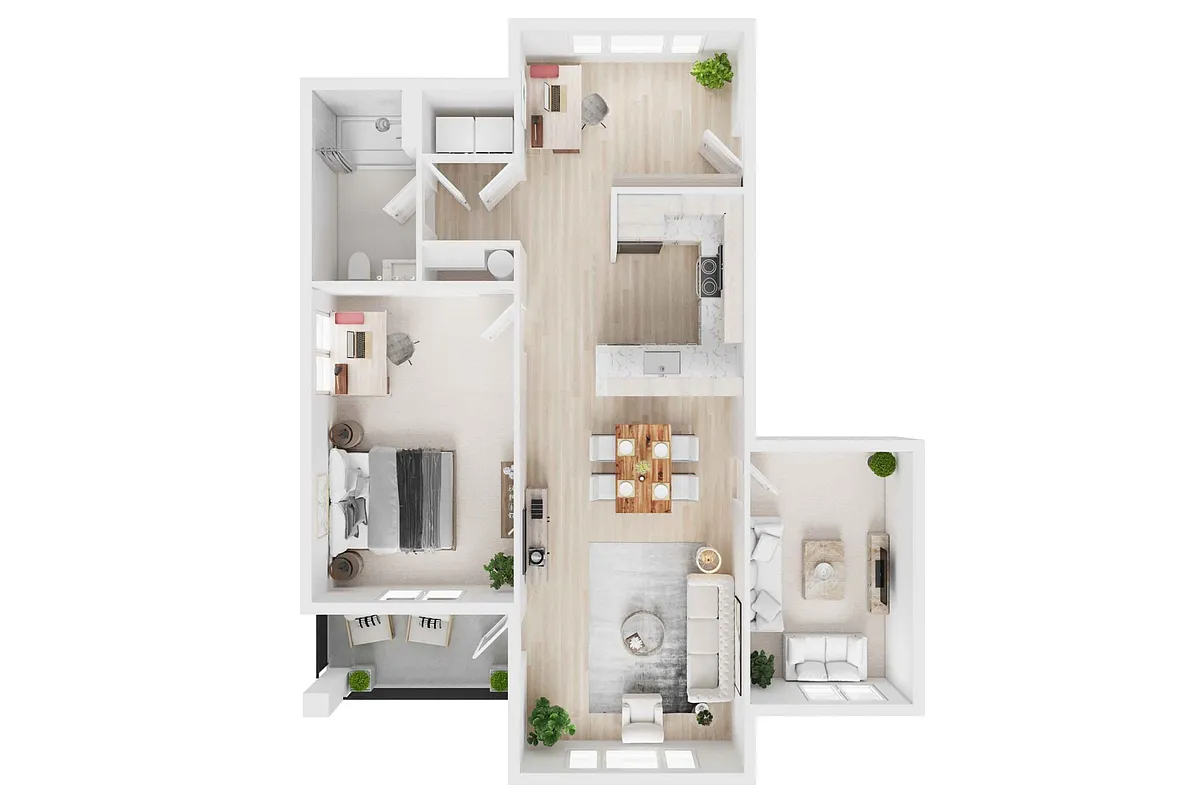 Floor plan 1 Bedroom 1 Bath