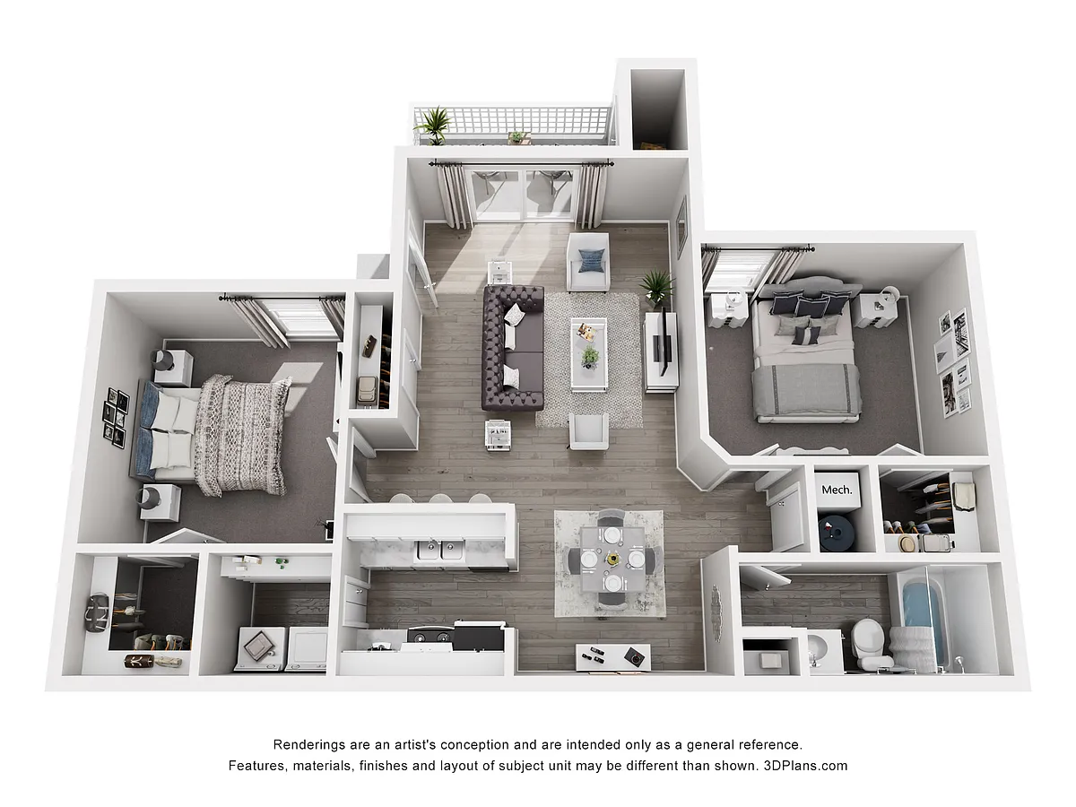 Floor plan 2 Bed 1 Bath