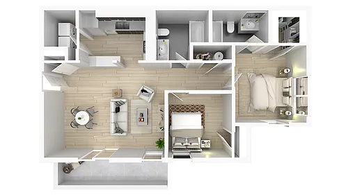 Floor plan The Wellington - 2 Bedroom 2 Bath