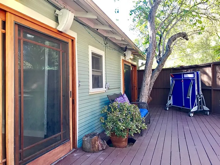 Wooden deck for lounging