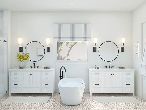 Primary bath with freestanding tub