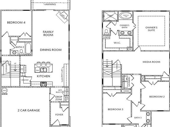 The Carter Floorplan 1st adn 2nd Floor