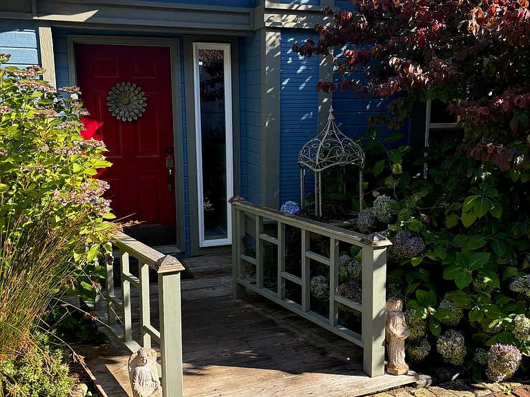 Entry with vintage Port Gamble mill pavers walkway