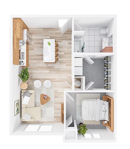 Floor plan 1 Bed 1 Bath