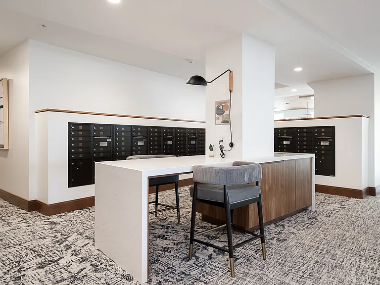 Stay organized with our mail and package room, designed for your convenience.