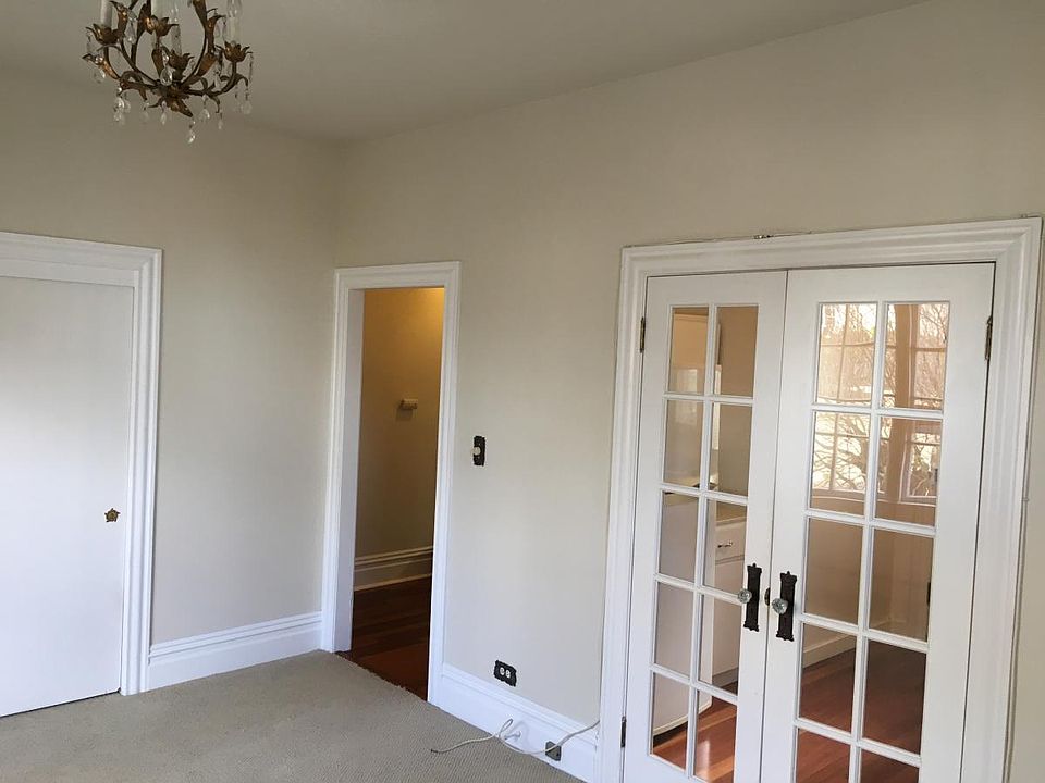 Main room with French doors to kitchen