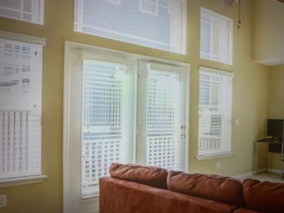 Living room windows with natural light.