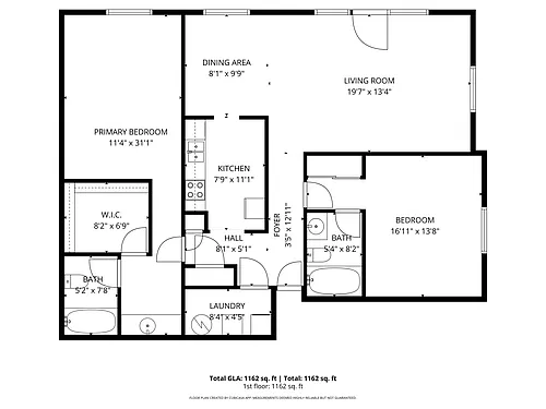 Floor plan 2 Bd 2 Ba Floor Plan
