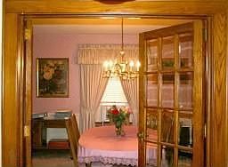Formal Dining Room with beveled glass french doors