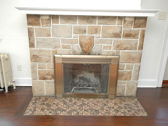 Stone fireplace