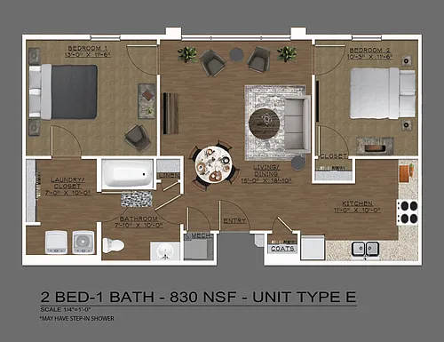 Floor plan 2 Bedrooms