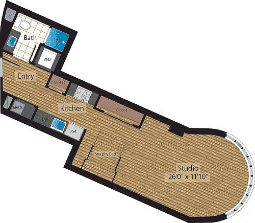 Floor plan Studio G 569