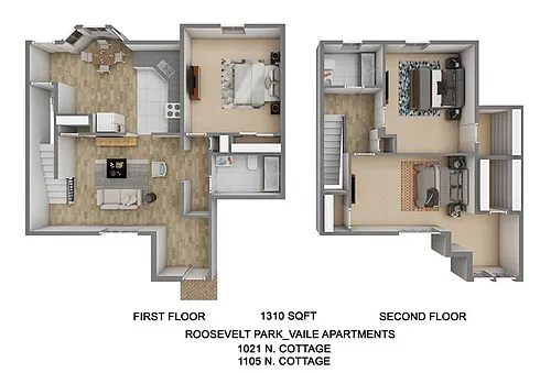 Floor plan 3x2 Townhome Reno