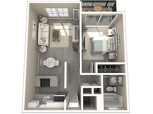 Floor plan 1 Bed 1 Bath