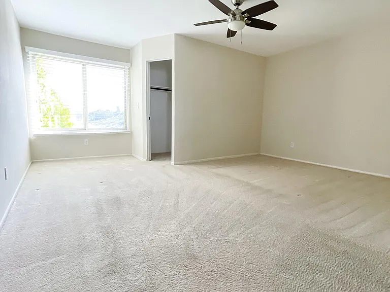 Primary bedroom. Carpet will be removed this month and replaced with LVP.