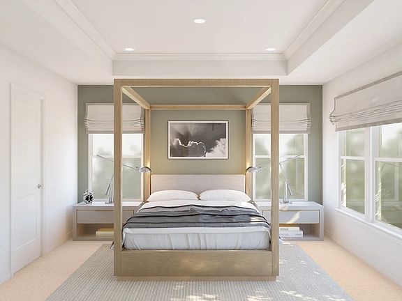 Primary suite with decorative feature wall