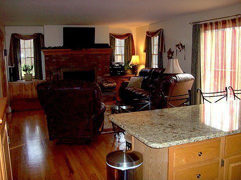 view from kitchen to family room