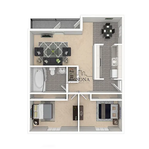 Floor plan Sequoyah 2x1