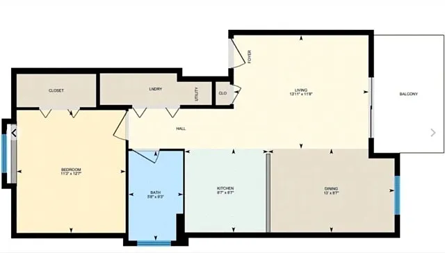 Floor plan 1BR/1BA - A2