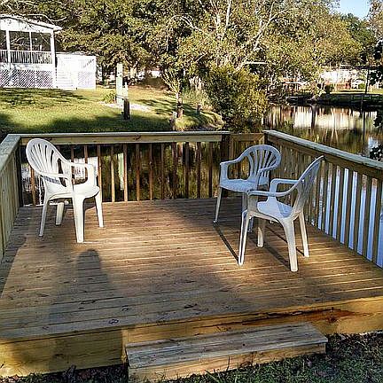 New pier on large pond