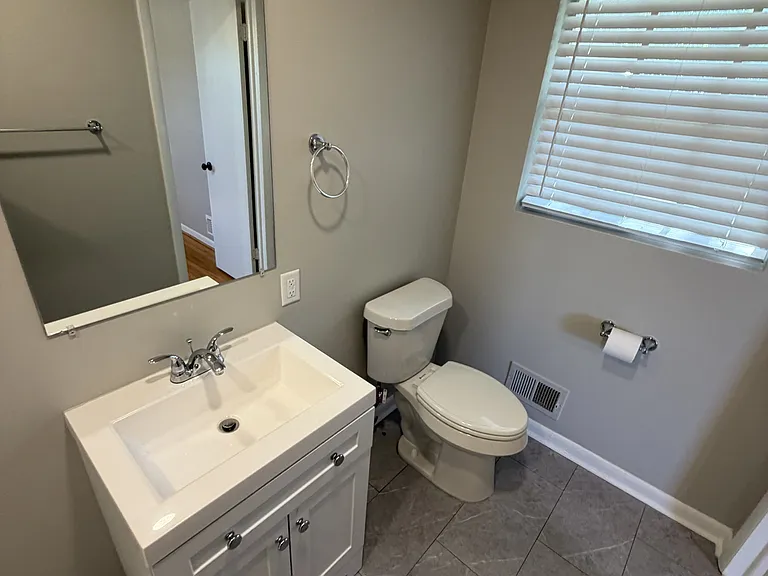 Master bathroom, view from shower