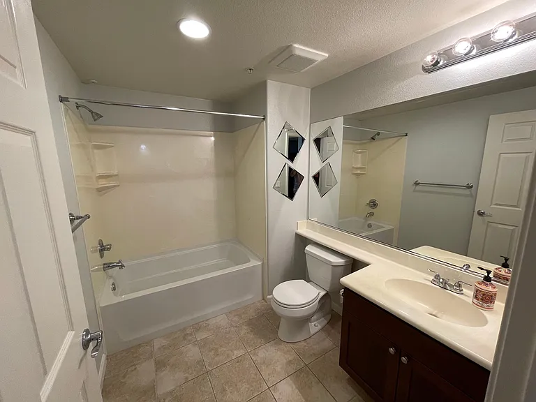 Oversized guest bathroom