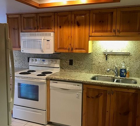 Kitchen with granite counter