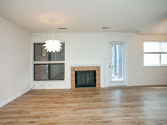Fireplace in dining room