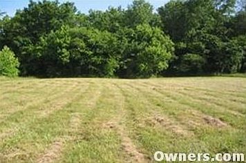 Partial view of back yard. There is a creek in the trees.