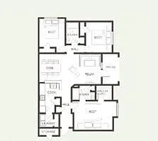 Floor plan Three Bedroom, Two Bathroom