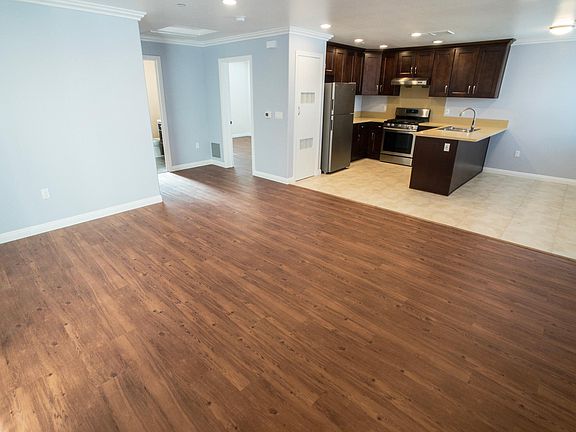 Living room, kitchen and dining area