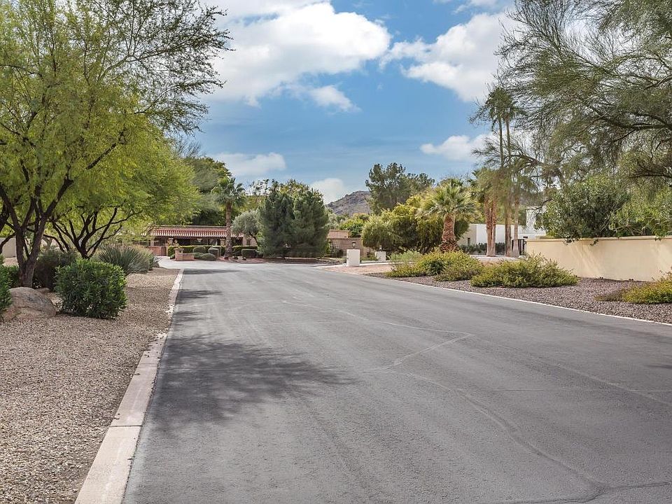 View from opening of culdesac. Facing South toward house.
