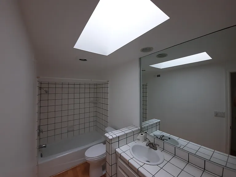 guest bathroom wiht skylight
