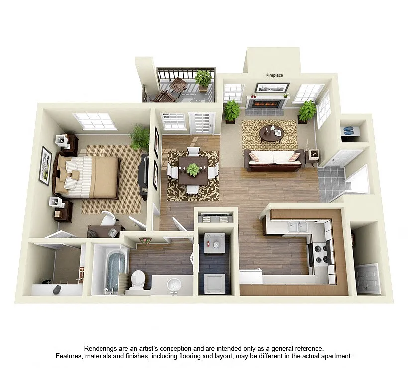 Floor plan One Bedroom B
