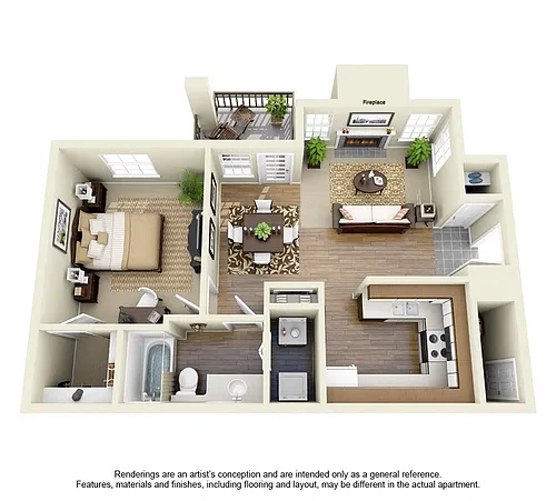 Floor plan One Bedroom B