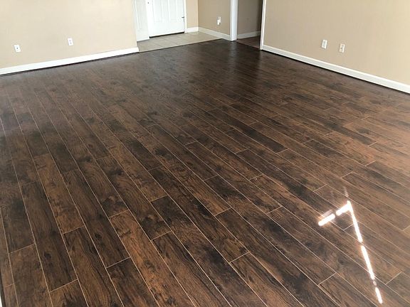 New floor in the living room.