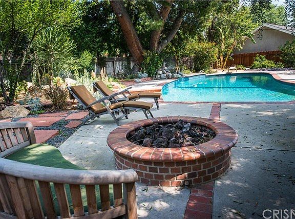 Backyard Seating Around the Firepit with View to P