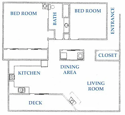 Floor plan 2 bedroom deluxe