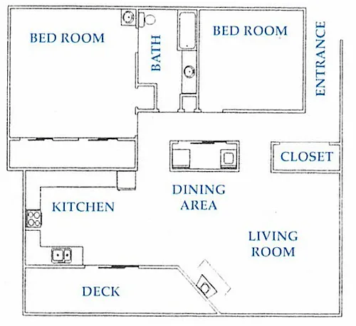 Floor plan 2 bedroom deluxe