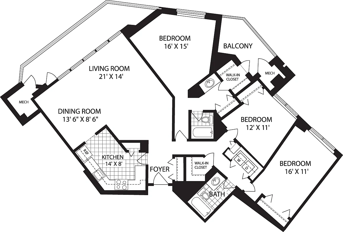 Floor plan 3+ Bedrooms B