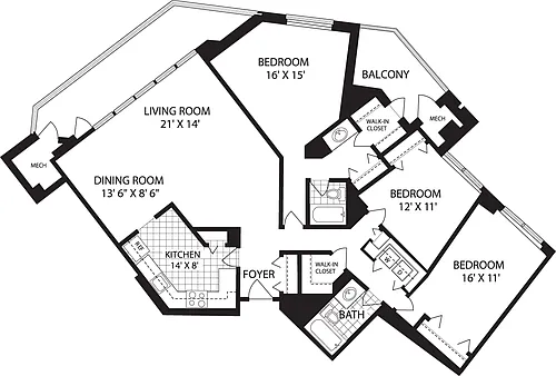 Floor plan 3+ Bedrooms B