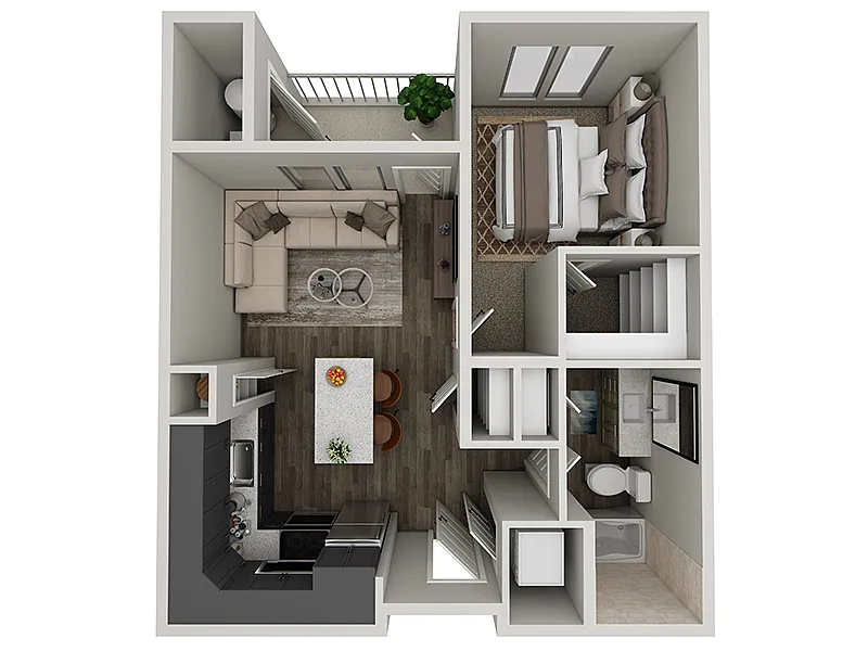 Floor plan 1X1-665