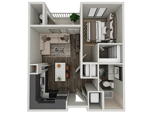 Floor plan 1X1-665