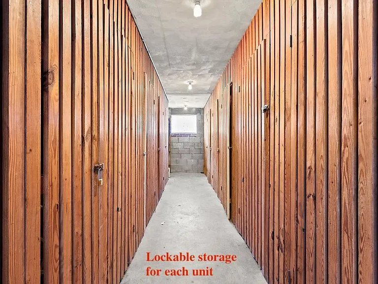Each apartment has a lockable storage unit