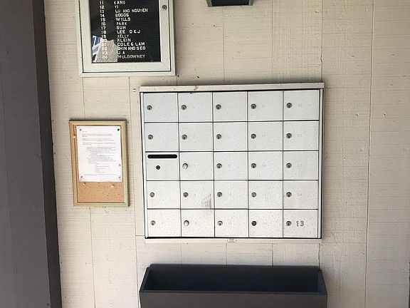 Mailboxes near front entrance