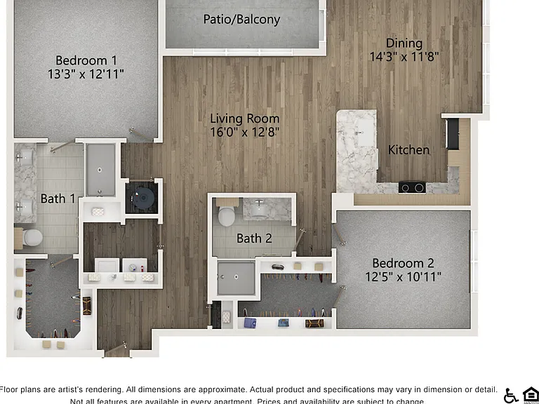 B2 | 2 bed 2 bath | 1299 sq ft B2 | 2 bed 2 bath | 1299 sq ft