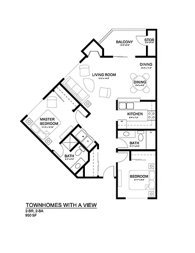 Floor plan Elm 2x2 Modern